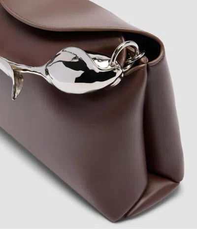 Erdem Bloom Medium Leather Shoulder Bag In Red