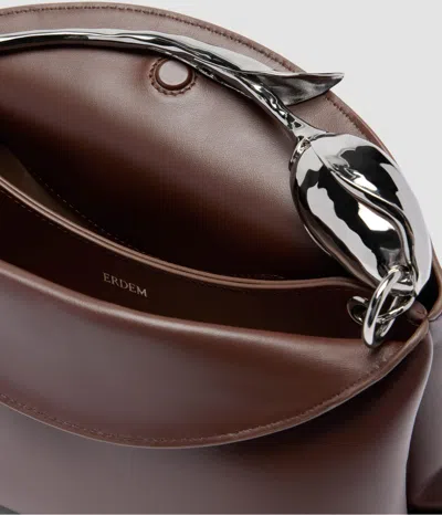 Erdem Bloom Medium Leather Shoulder Bag In Red