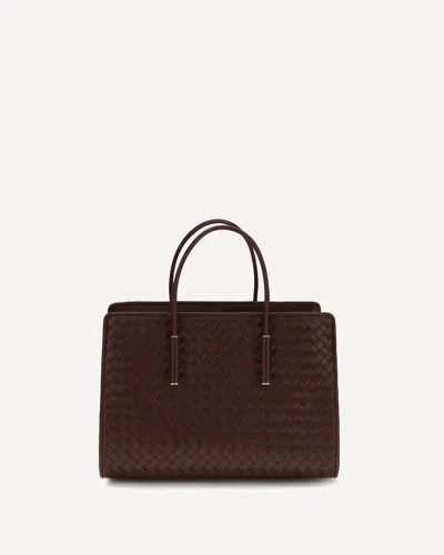 Bottega Veneta Rectangular Tote Bag In Burgundy