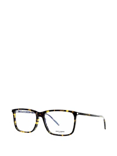 Saint Laurent Square-frame Glasses In Brown