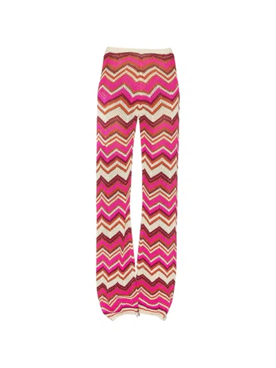 Devon Windsor Mens Cierra Chevron-stripe Knitted Trousers Berry In Black