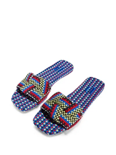 Amambaih Martina Flat Mules In Blue