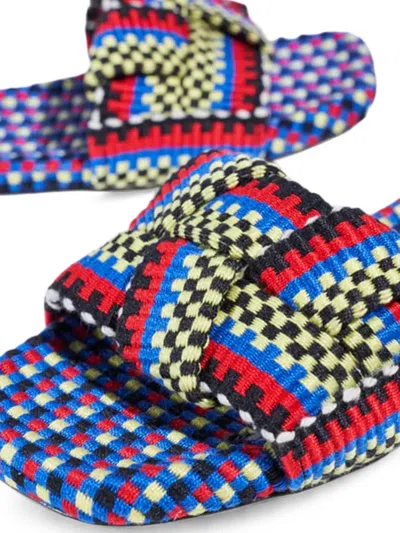 Amambaih Martina Flat Mules In Blue
