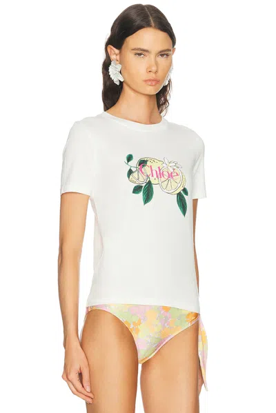 Chloé Lemon Print Tee In White