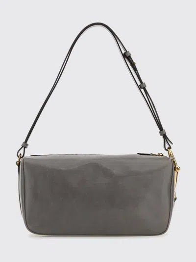 Gucci Shoulder Bag In Smooth Leather In Gray