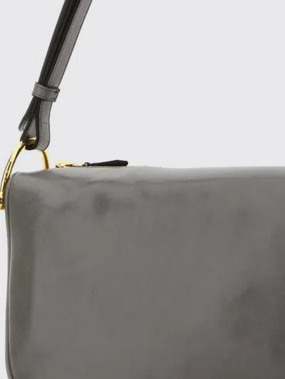 Gucci Shoulder Bag In Smooth Leather In Gray