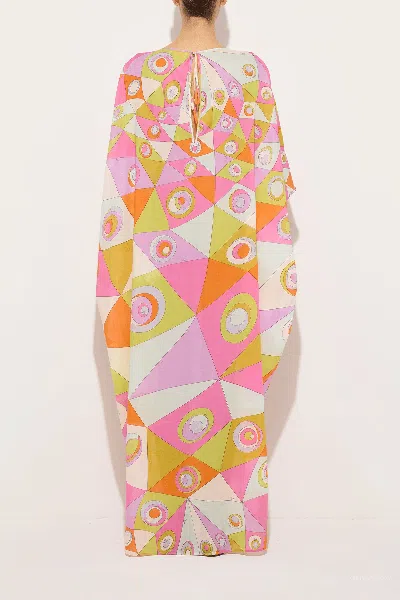 Pucci Occhi-print Cotton Muslin Maxi Caftan Dress In Multi