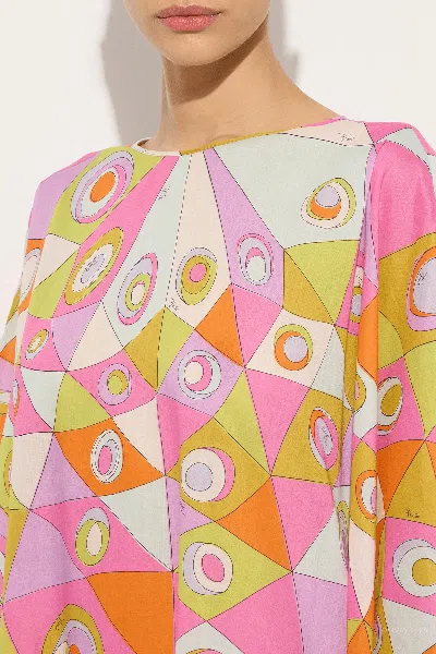 Pucci Occhi-print Cotton Muslin Maxi Caftan Dress In Multi