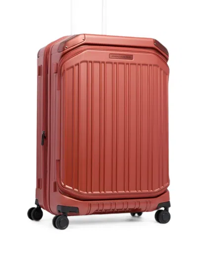 Piquadro Medium Expandable Hardside Suitcase In Red