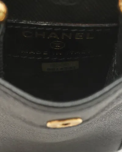 Pre-owned Chanel Coco Button Mini Case In Black