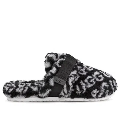 Ugg Super Fluff Slipper 'black White' In Multi