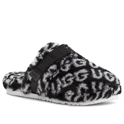Ugg Super Fluff Slipper 'black White' In Multi