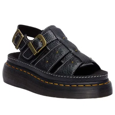 Dr. Martens Wrenlie Open Toe Nappa Leder Fisherman Plateausandalen In Black