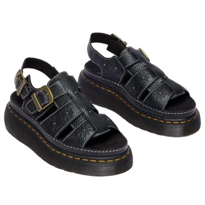 Dr. Martens Wrenlie Open Toe Nappa Leder Fisherman Plateausandalen In Black