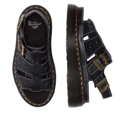 Dr. Martens Wrenlie Open Toe Nappa Leder Fisherman Plateausandalen In Black