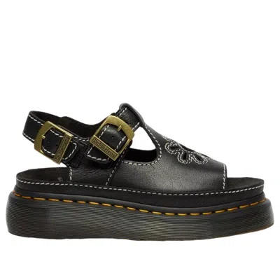 Dr. Martens Dunnet Flower Full Grain Leder Sandalen In Black