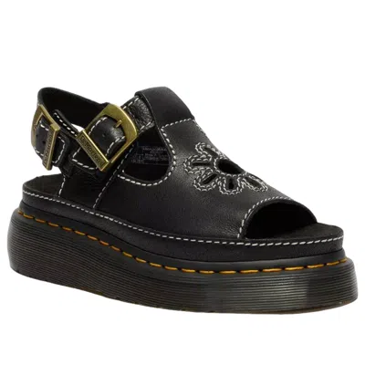 Dr. Martens Dunnet Flower Full Grain Leder Sandalen In Black