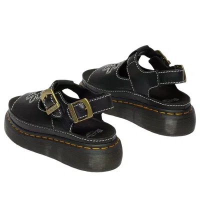Dr. Martens Dunnet Flower Full Grain Leder Sandalen In Black
