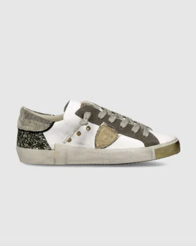 Philippe Model Distressed Leather Sneakers In Multi