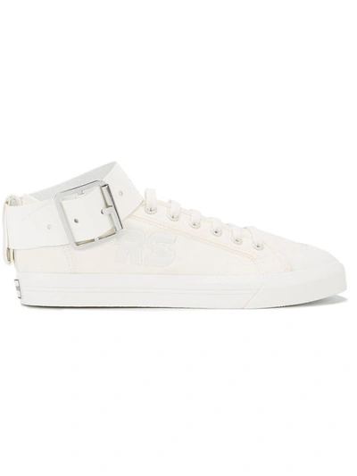 Shop Raf Simons Spirit Buckle Sneakers In White