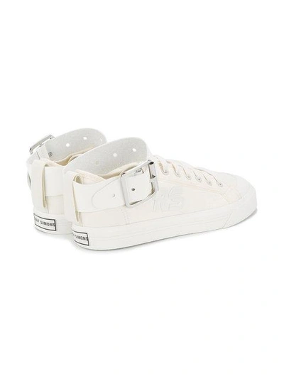 Shop Raf Simons Spirit Buckle Sneakers In White