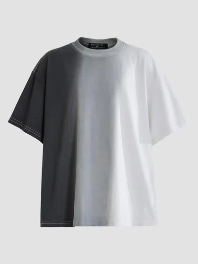 Moustache Gradient-effect Contrast-stitch T-shirt In White