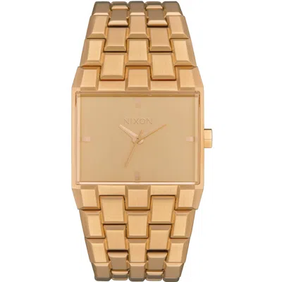 Nixon Ticket Rectangular 34mm Watch In Gold