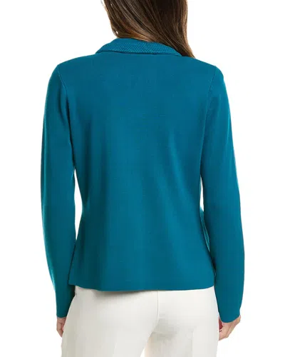 St John St. John Collared Jacket In Blue