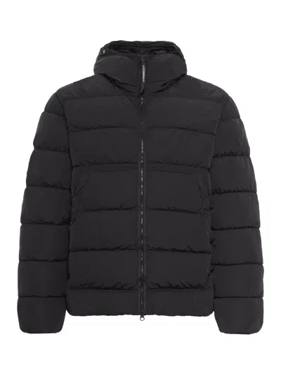 C.p. Company C.p.company Midnight Blue Nylon Down Jacket In Black