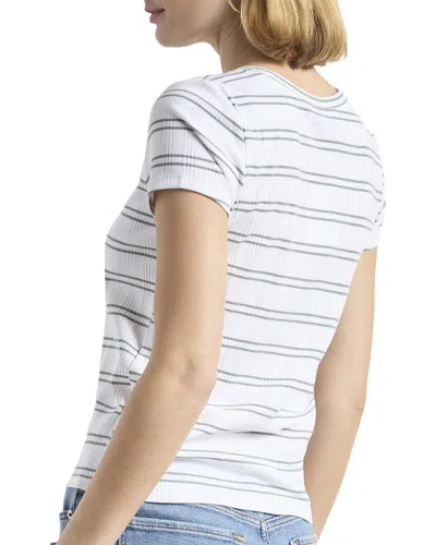 Splendid Cap Sleeve Knit T-shirt In White