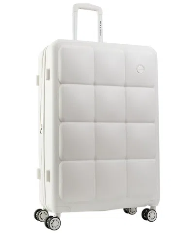 Max Studio The Square Embossed Abs 2pc Hard-sided Luggage Set In White