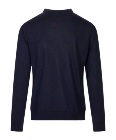 Kiton Long-sleeved Pullover In Blue