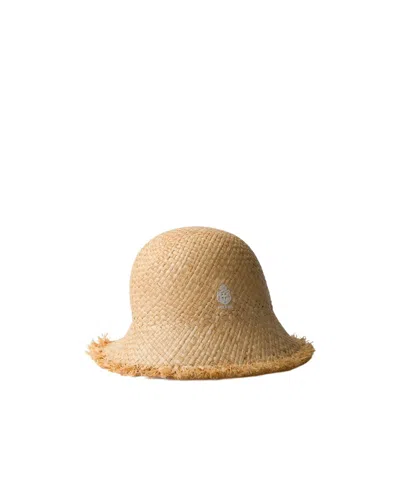 Prada Womens Neutral Raffia Adjustable Hat In Neutral