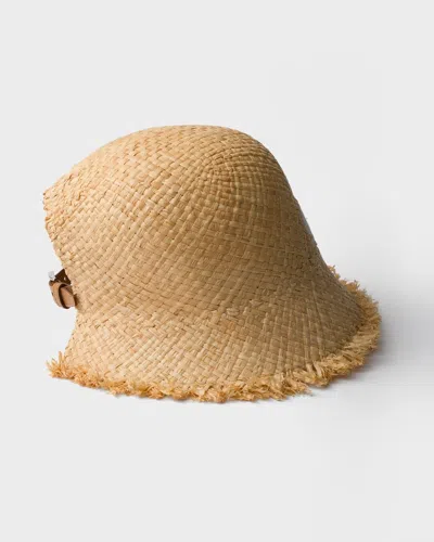 Prada Womens Neutral Raffia Adjustable Hat In Neutral