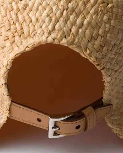 Prada Womens Neutral Raffia Adjustable Hat In Neutral