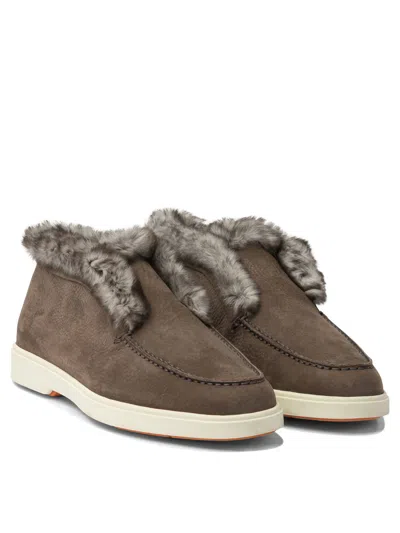 Santoni Ankle Boots In Brown