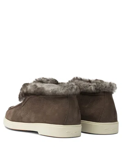 Santoni Ankle Boots In Brown