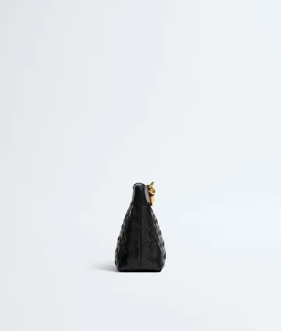 Bottega Veneta Rectangular Clutch Bag Woven Texture Hardware In Black