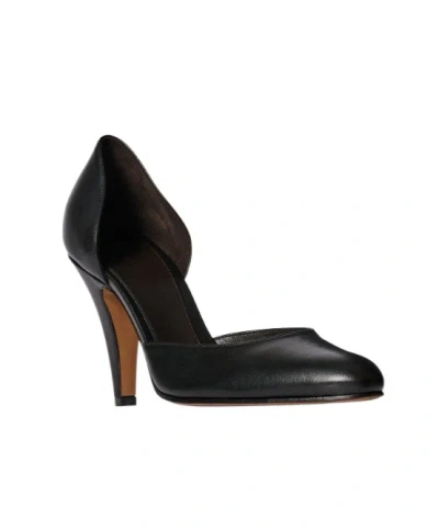 The Row Black Leather Ornella Pumps In Black