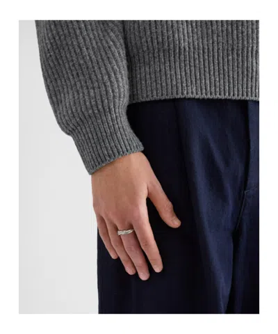 Jil Sander Multi-layer Handcrafted Ring In Metallic