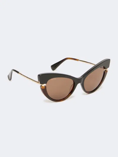 Max Mara Full Frame Sunglasses In Black