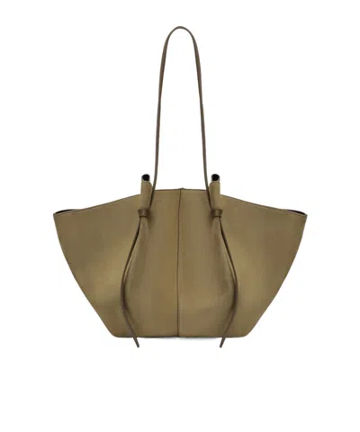 Yuzefi Large Mochi Bag In Fennel Suede Leather In Green