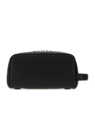Tom Ford Logo Leather Toiletry Bag In Black