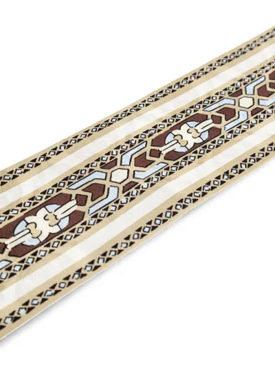 Tory Burch Logo-print Silk Scarf In Multi