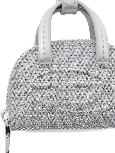 Diesel 1dr Dome Bag Charm In Silver