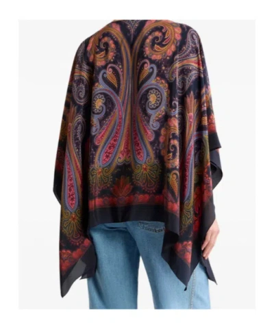 Etro Printed Cape In Multi