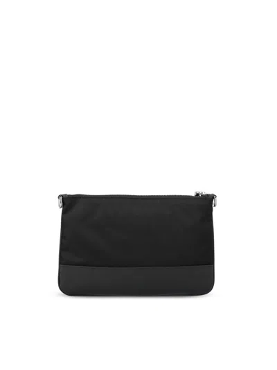Prada Zippered Shoulder Bag In Black