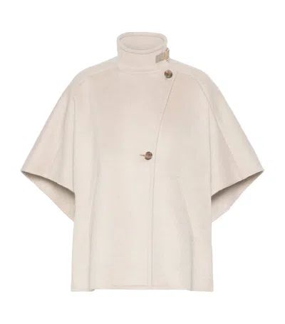 Max Mara Cashmere Cape In Neutral