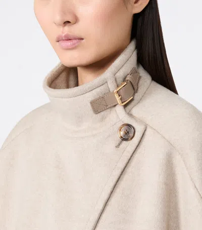Max Mara Cashmere Cape In Neutral