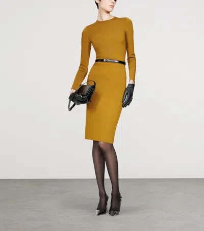 Tom Ford Belted Tech Viscose Blend Sweater In Yellow